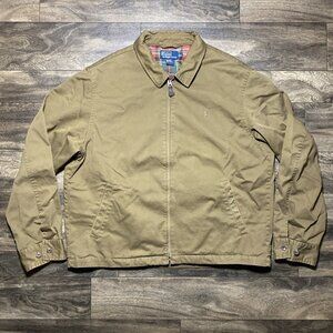 VTG 90s Polo Ralph Lauren Lined Harrington Bomber Jacket Mens Size XL Pony Plaid
